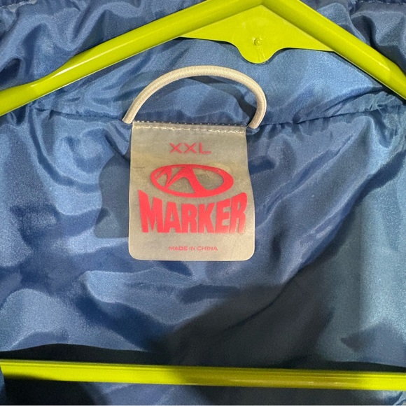 Marker Men’s Blue Quilted Padded Full Zip Coat Jacket Size XXL Font Zip Pockets - Picture 2 of 13